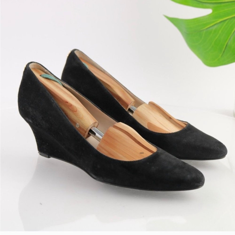 Cole Haan Women's Go-To Wedge Pump 60 mm Size 9 Black Suede Business Casual